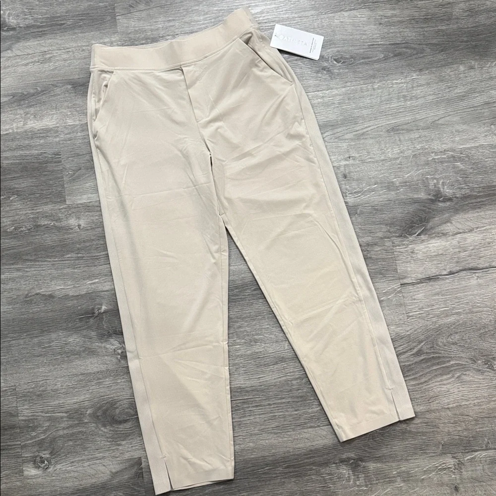 NWT Athleta Brooklyn Ankle Pant Light Tan / Ecru Size 10 - Picture 2 of 16
